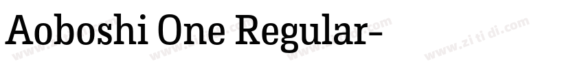 Aoboshi One Regular字体转换